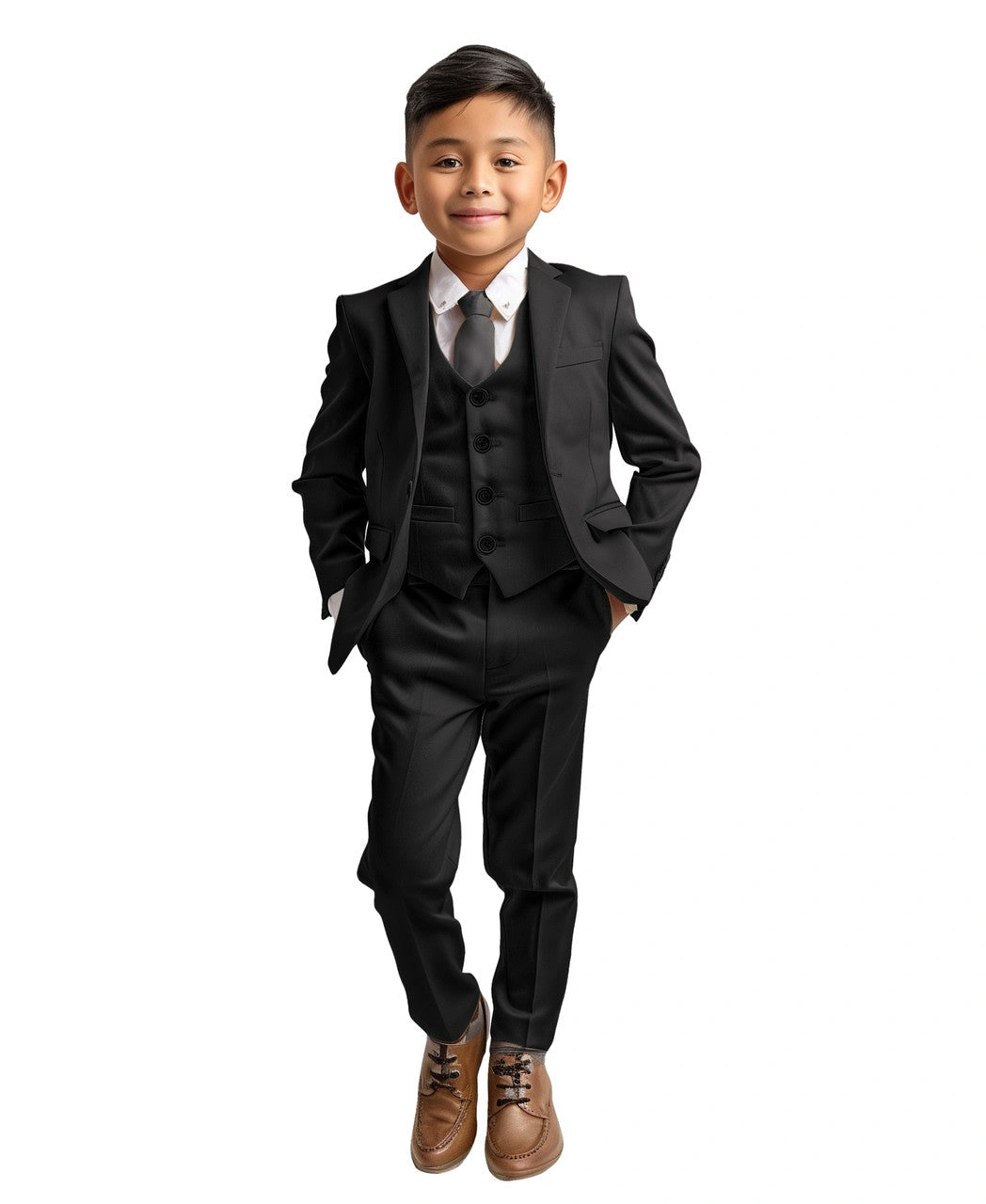 Chaqueta negra Zegarie para niños: Elegancia simple, estilo atemporal, ¡perfecta para cualquier ocasión!