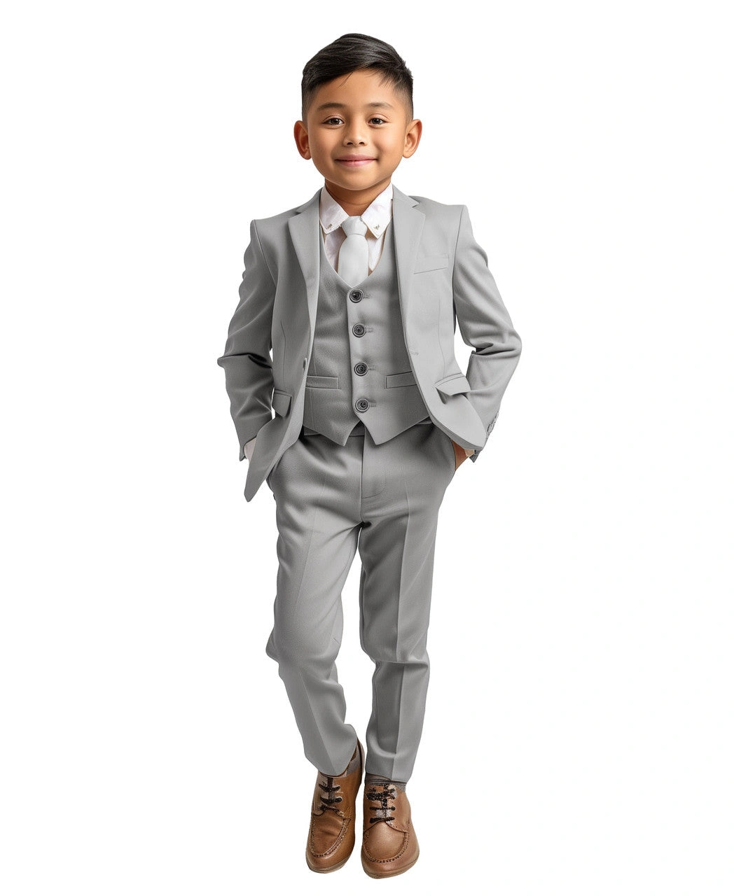 ¡Chaqueta Zegarie para niños, gris claro! Elegancia y estilo juvenil, un look impecable para ocasiones especiales.